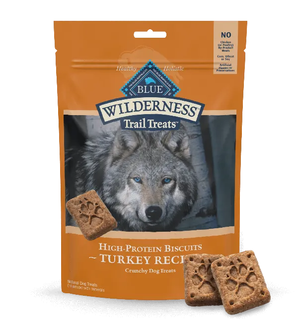 BLUE Wilderness Trail Treats Grain Free Biscuits; Turkey Recipe