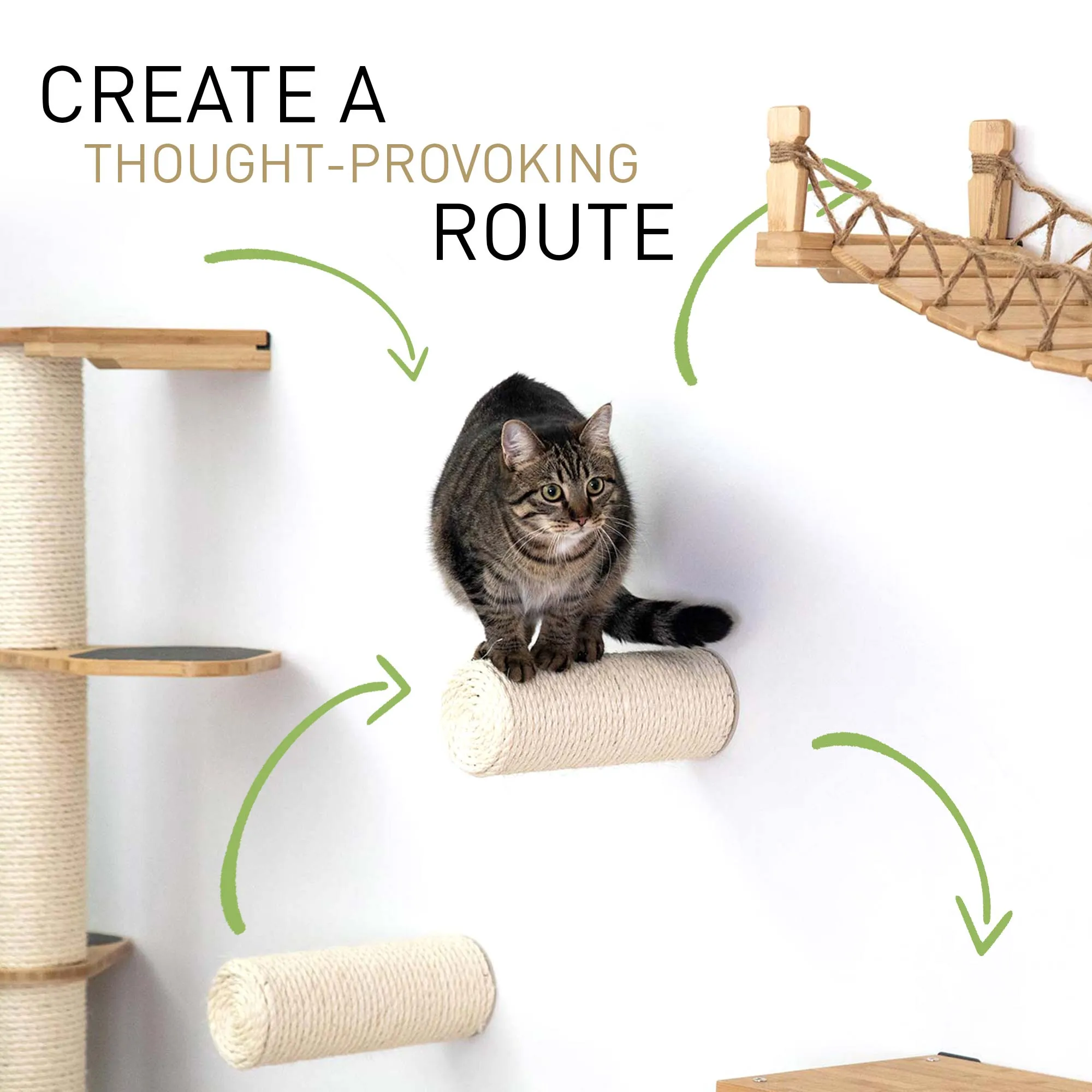 Floating Cat Steps for Wall (Sisal Cat Scratching Post)