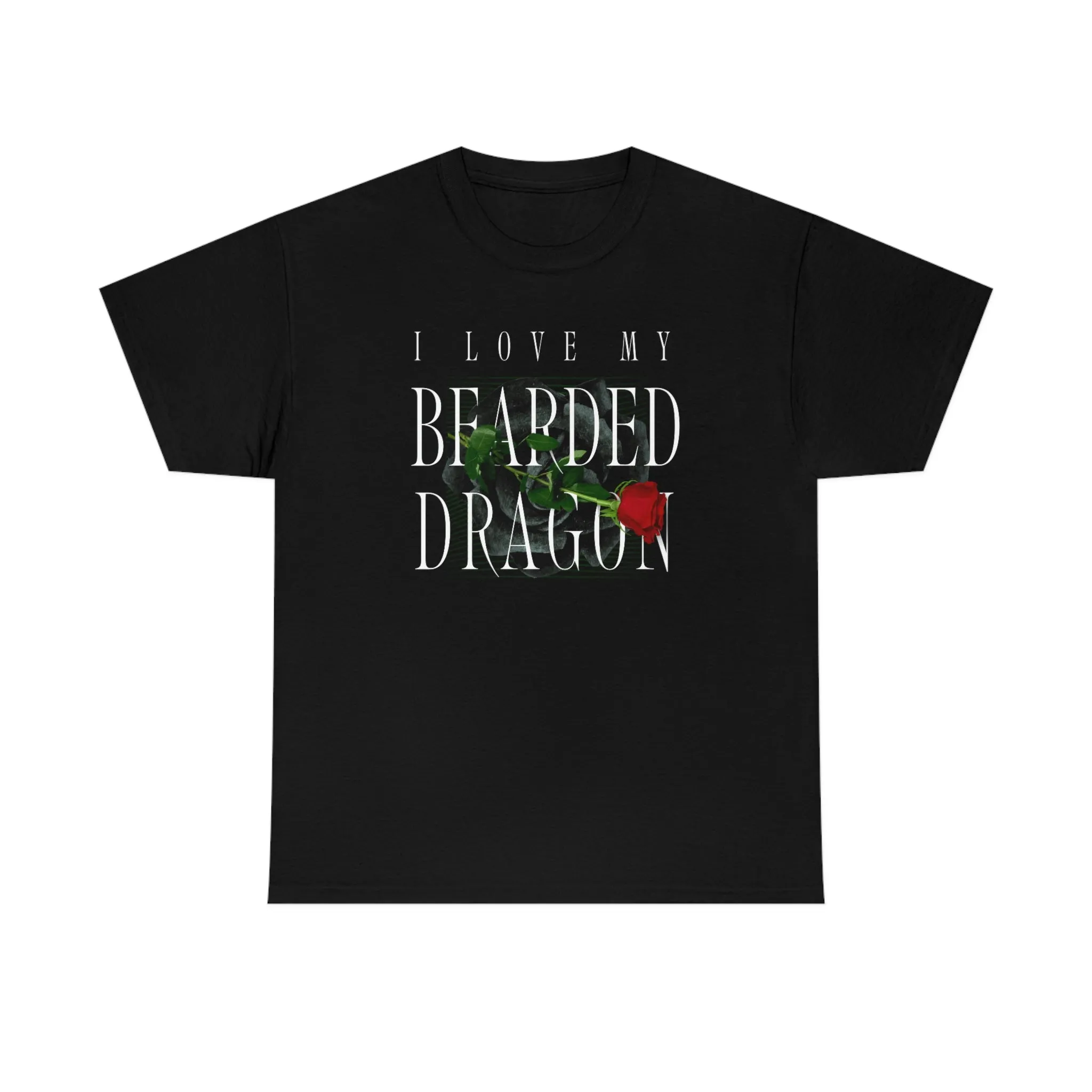 I Love My Bearded Dragon Rose Heavy Cotton T-Shirt