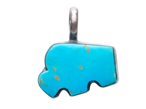 Kingman Turquoise Buffalo Pendant | Artisan Handmade