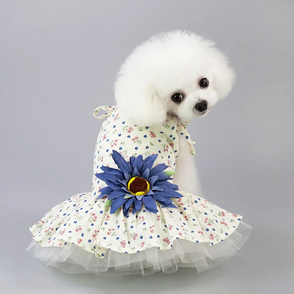 Spring and summer dress small daisy pet clothing