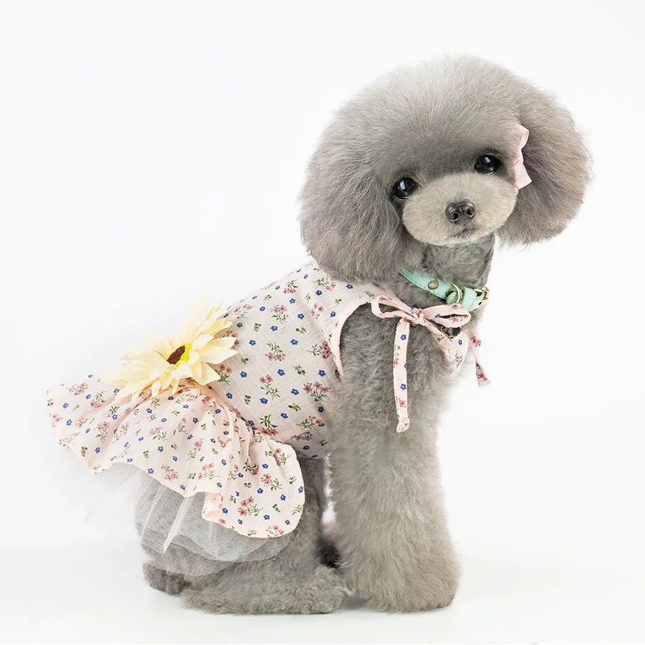 Spring and summer dress small daisy pet clothing