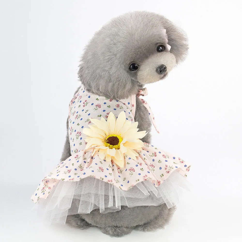 Spring and summer dress small daisy pet clothing